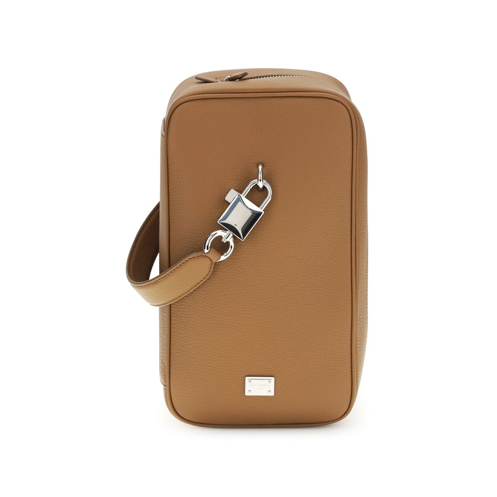 Dolce & Gabbana Brown Calfskin Bos Taurus Handbag-1