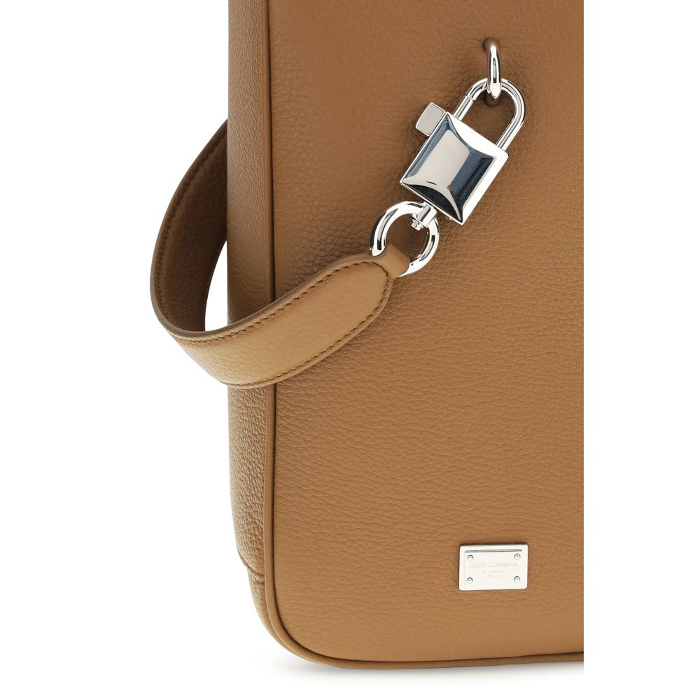 Dolce & Gabbana Brown Calfskin Bos Taurus Handbag-4
