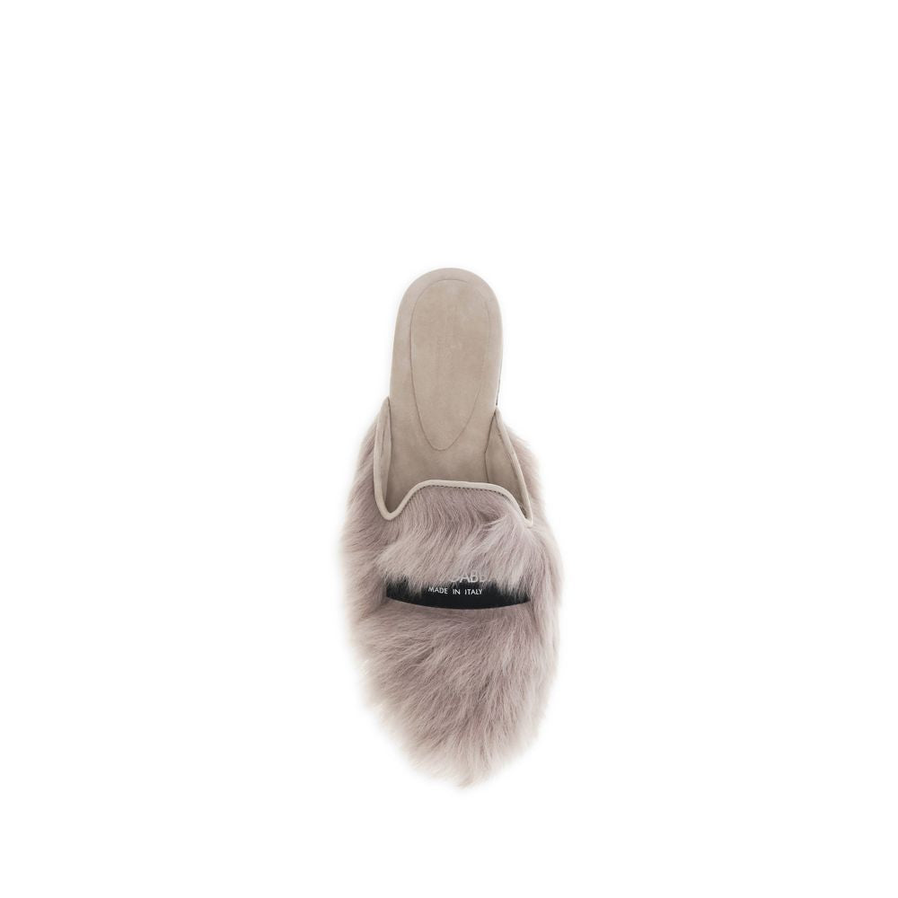 Dolce & Gabbana Gray Lamb Ovis Aries Aries Mules-4