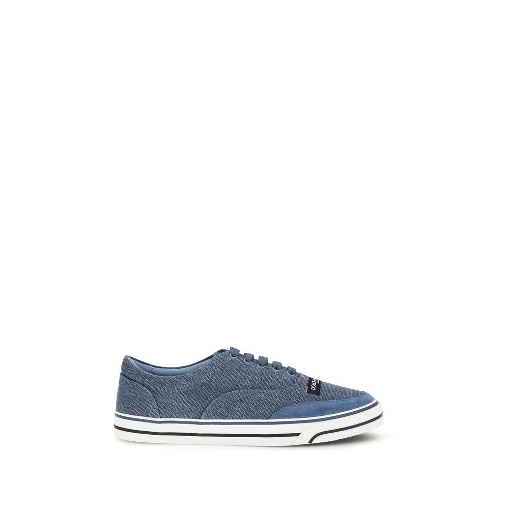 Dolce & Gabbana Blaue Sneaker aus Leinen, Low-Top-1