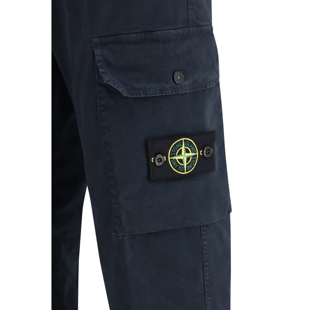 Stone Island blue cotton cargo pants-3