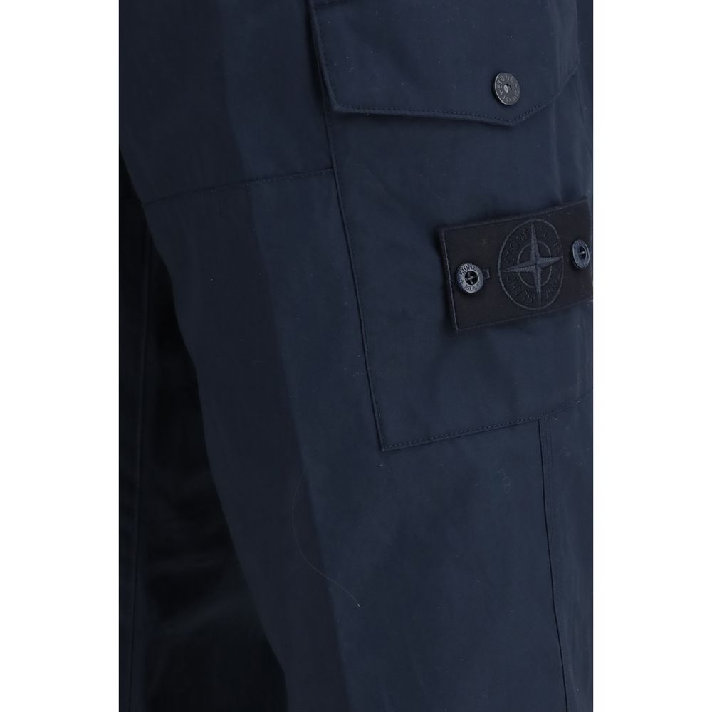 Stone Island blue cotton cargo pants-3