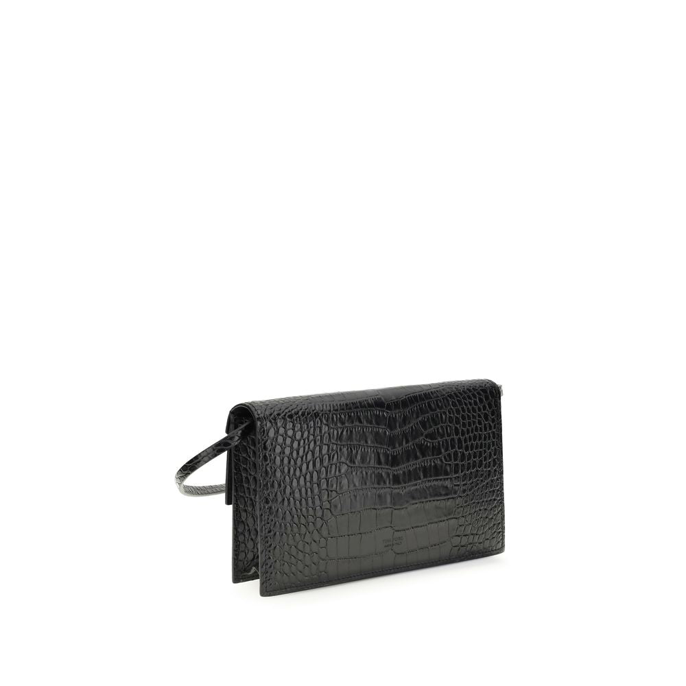 Tom Ford Schwarze Bos Taurus Kalbsleder Schultertasche-3