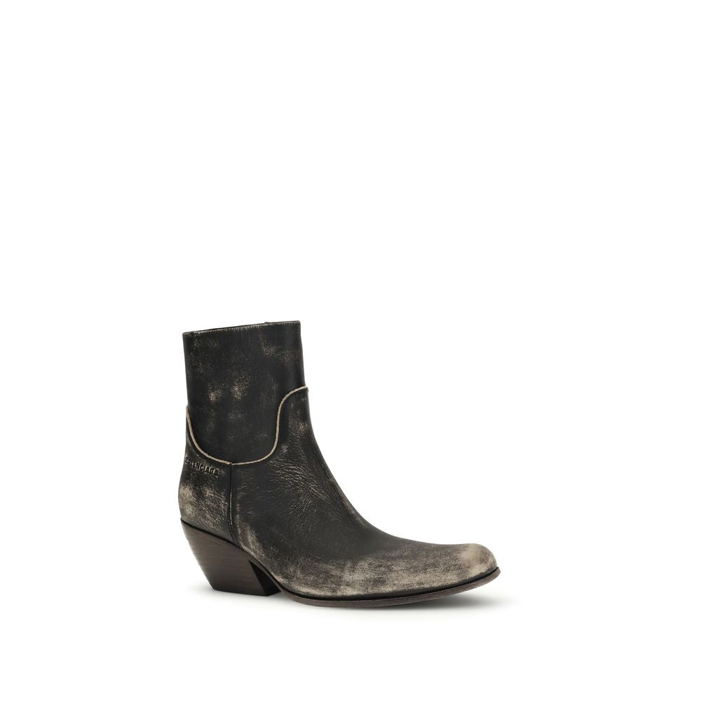 Balenciaga Black Calfskin Ankle Boots Bos Taurus-2