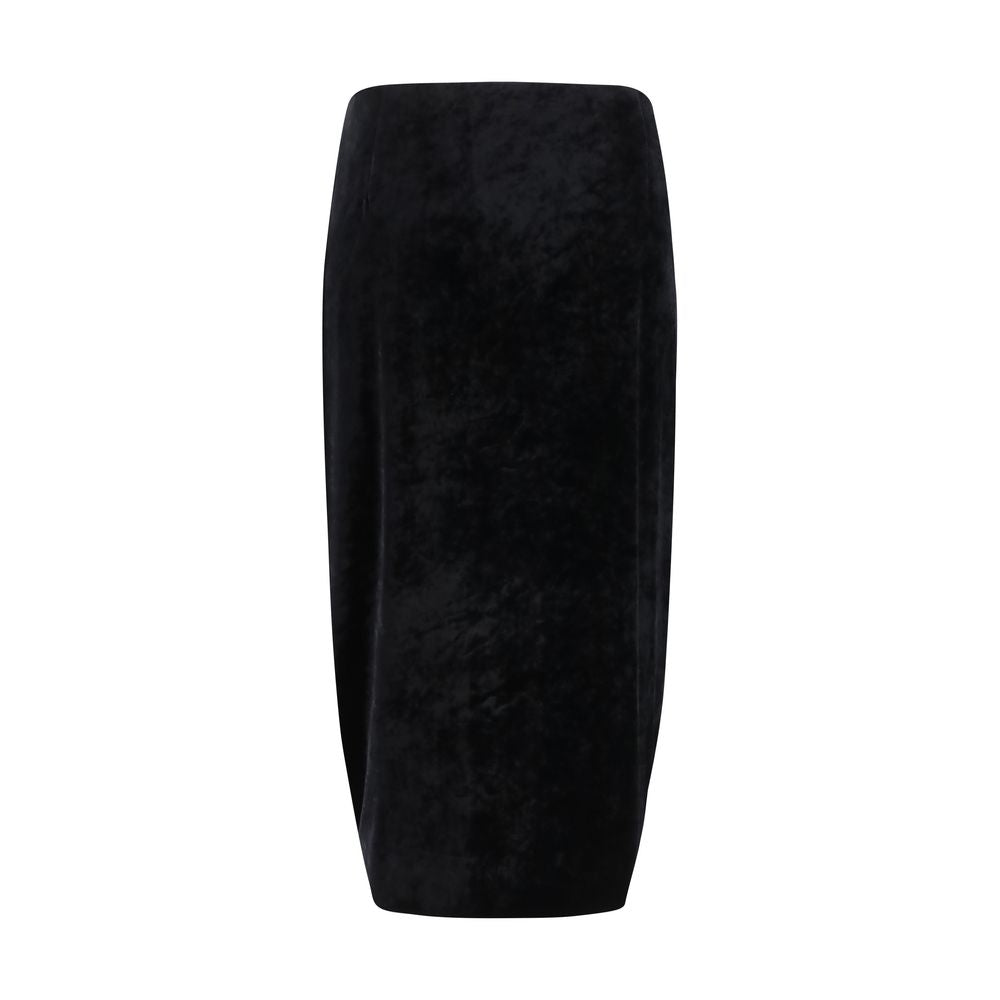 Valentino black viscose maxi skirt-2