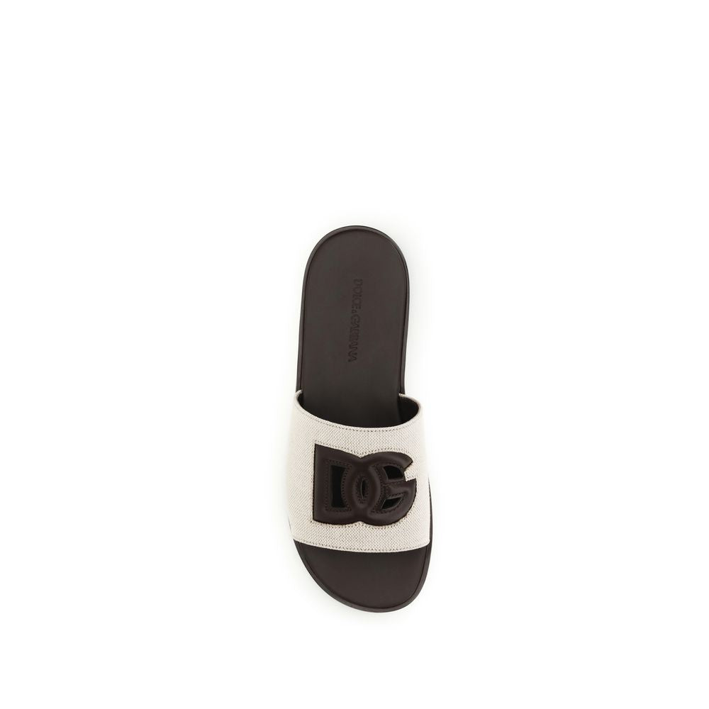 Dolce & Gabbana Beige Canvas Sandals-4