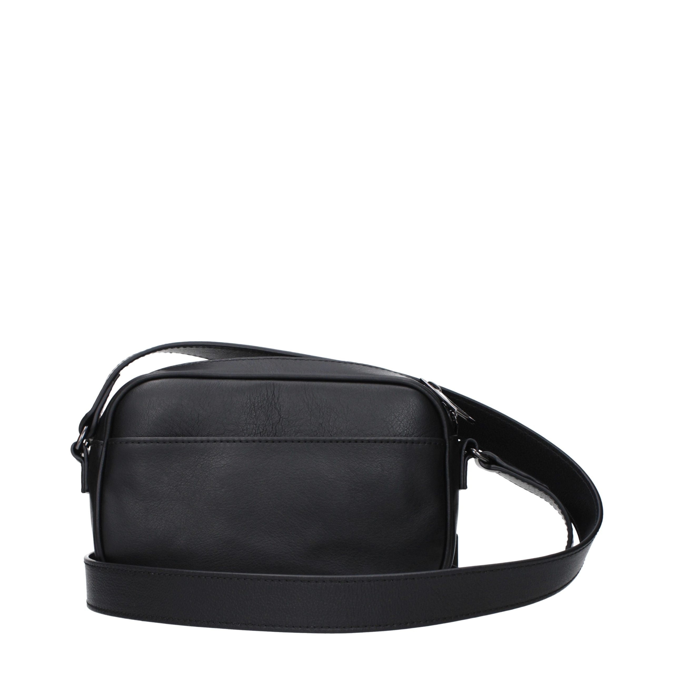 Roberto Cavalli Schwarze Leder Umhängetasche-3