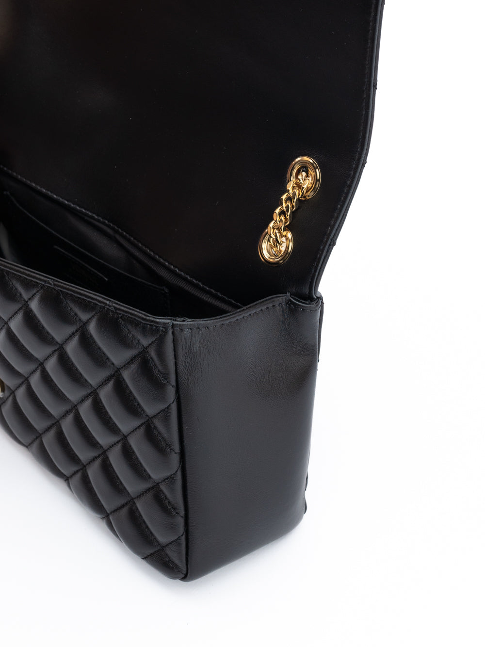 Versace Schwarze gesteppte Leder-Umhängetasche-4