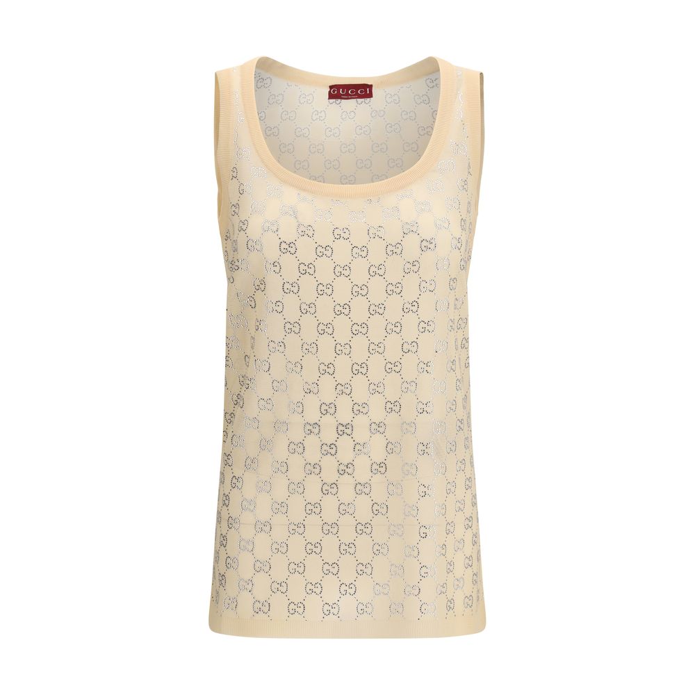 Gucci Multicolored Silk Tank Tops