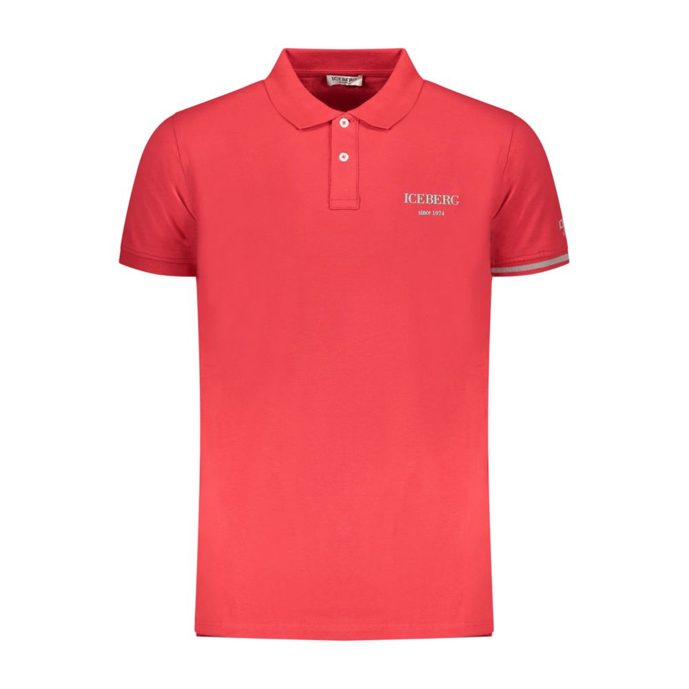 Iceberg Rotes Baumwoll-Poloshirt für Herren