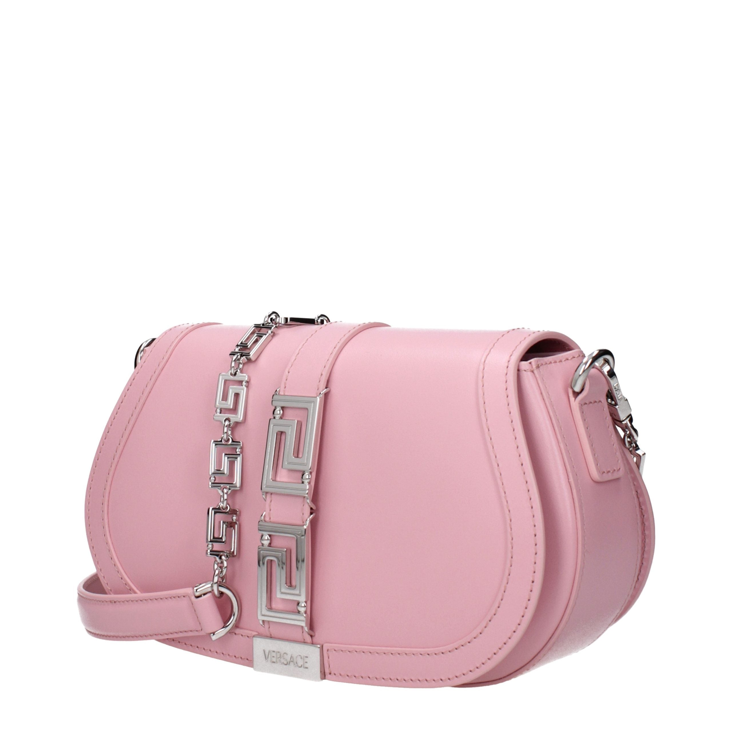 Versace Schultertasche aus pinkfarbenem Leder-3