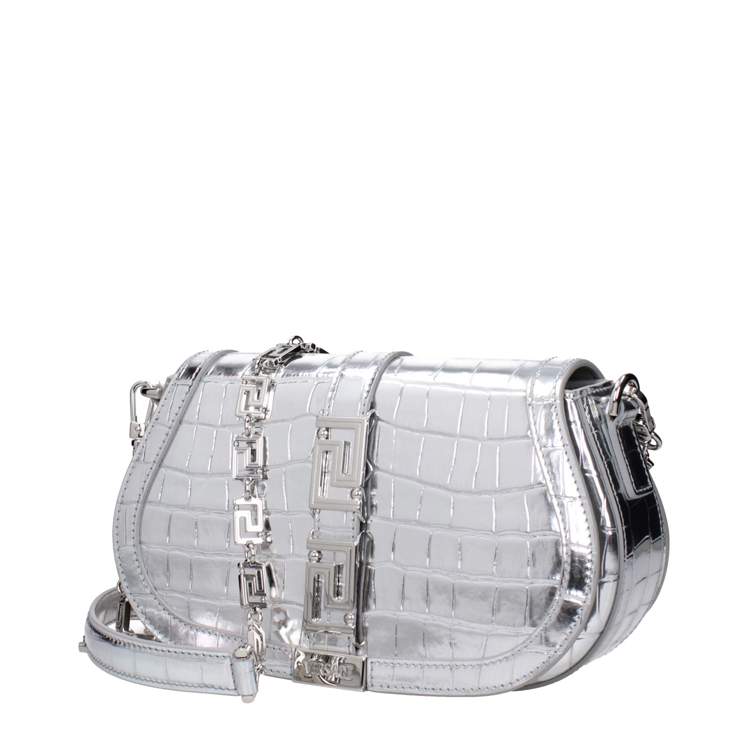 Versace Graue Leder Schultertasche-2