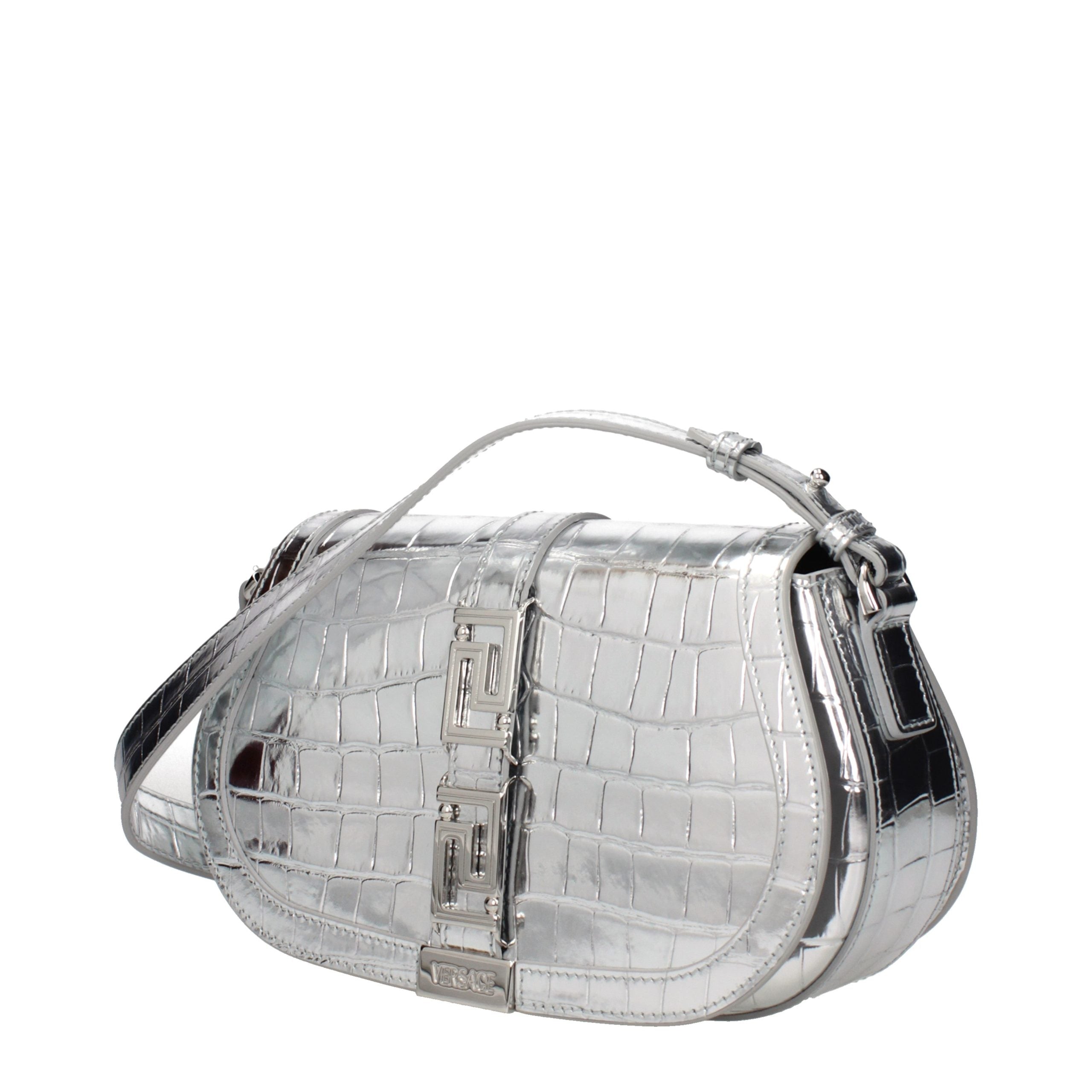 Versace Graue Leder Schultertasche-3