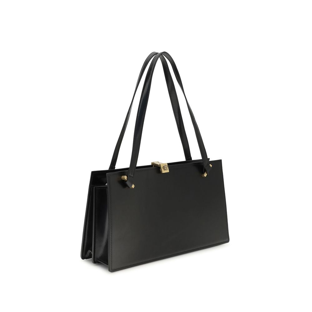 Versace Black Calf Leather Bos Taurus Shoulder Bag-2