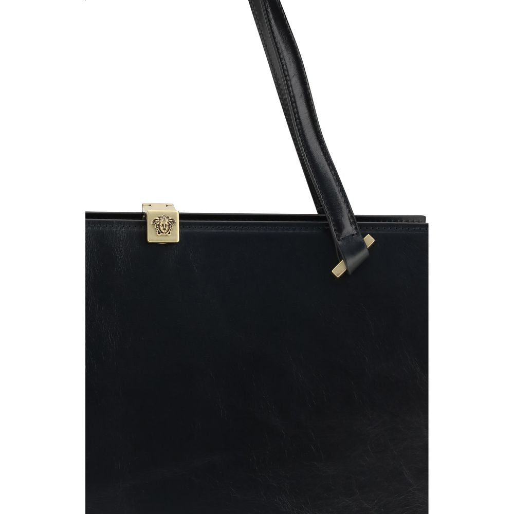 Versace Black Calf Leather Bos Taurus Shoulder Bag-4