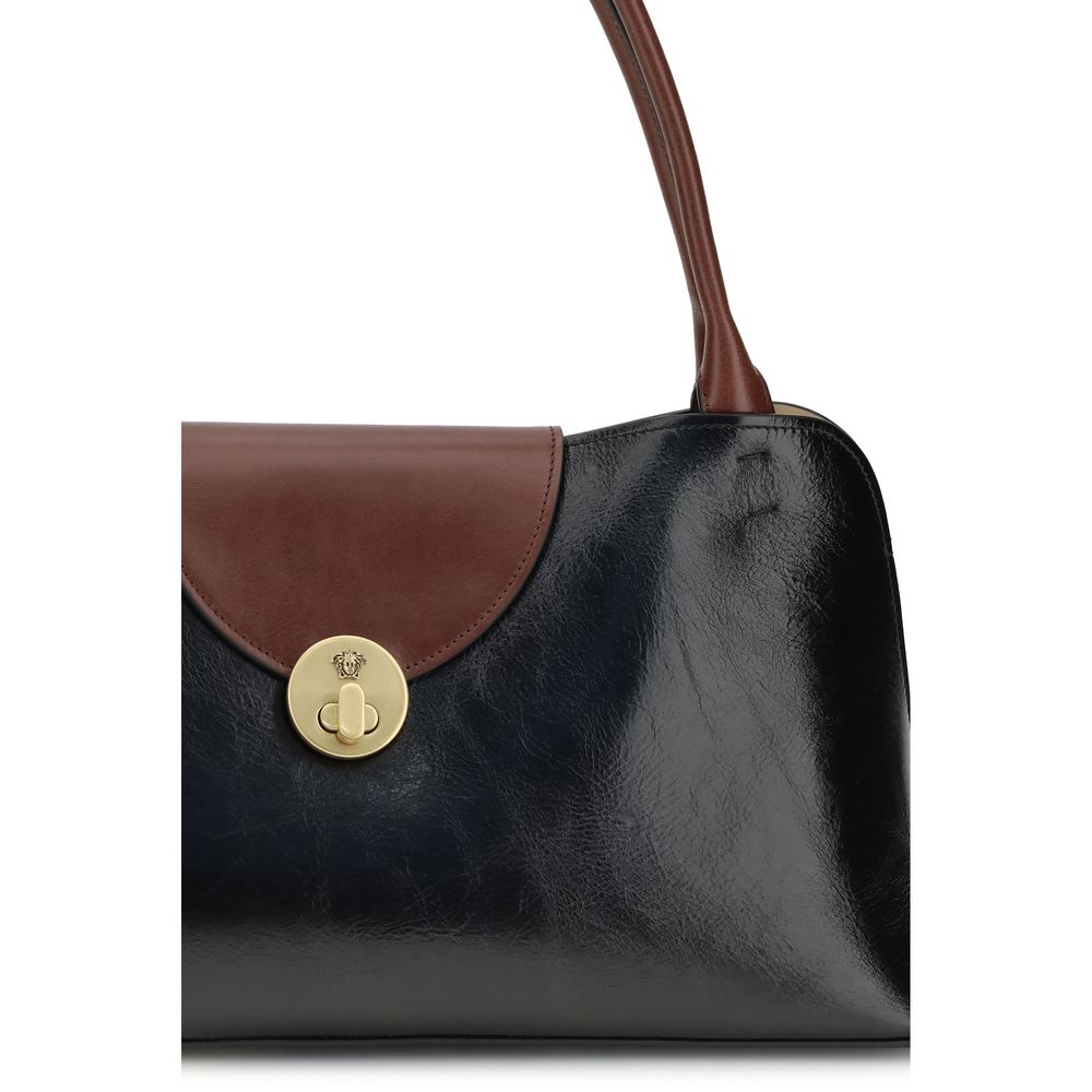 Versace Black Bos Taurus Calfskin Shoulder Bag-4