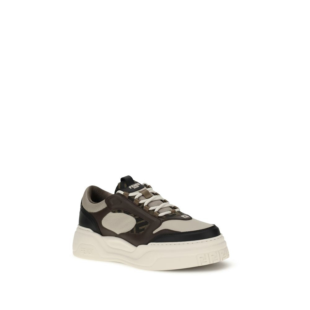 Fendi Schwarze Bos Taurus Kalbsleder Chunky Sneaker-2