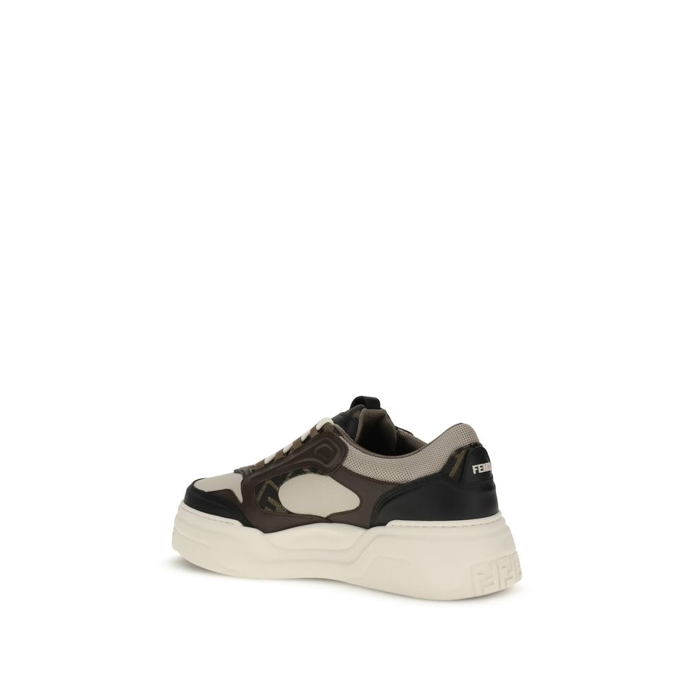 Fendi Schwarze Bos Taurus Kalbsleder Chunky Sneaker-3