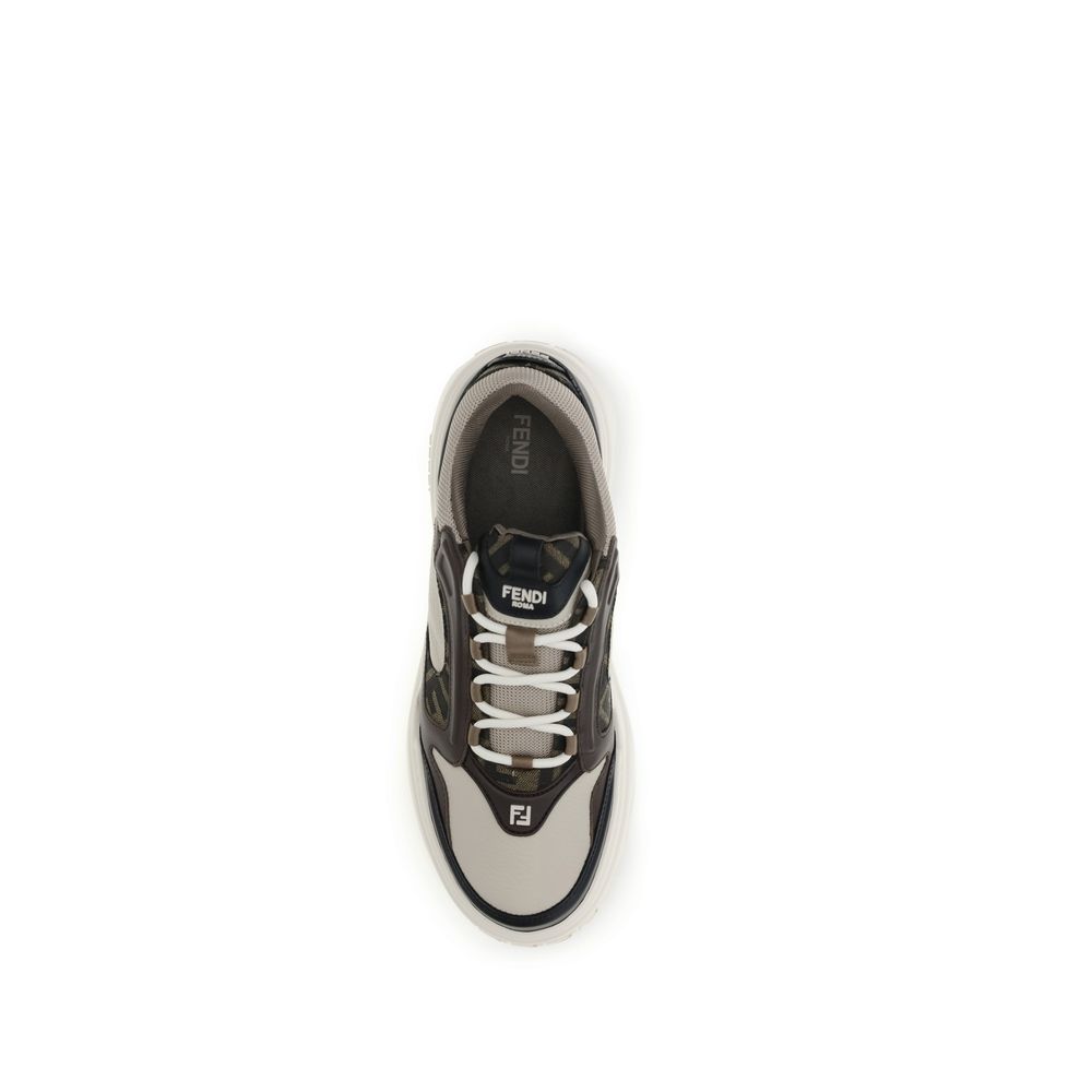 Fendi Schwarze Bos Taurus Kalbsleder Chunky Sneaker-4