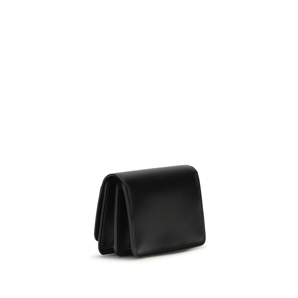 Saint Laurent Schwarzes Kalbsleder Bos Taurus Portemonnaie-2