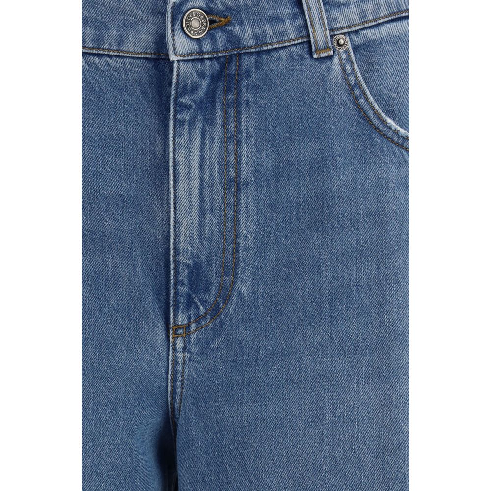 Dolce & Gabbana Blue Relaxed Fit Cotton Jeans-3