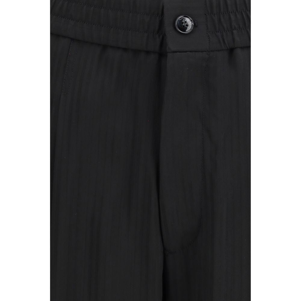 Giorgio Armani Black Viscose Casual Trousers-3