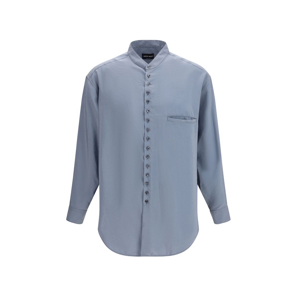 Giorgio Armani Graues Seidenhemd-1