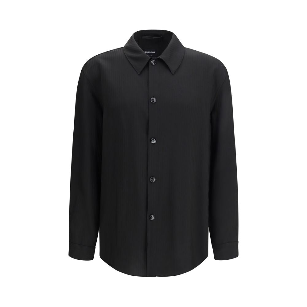 Giorgio Armani Schwarzes Hemd aus Viskose-1