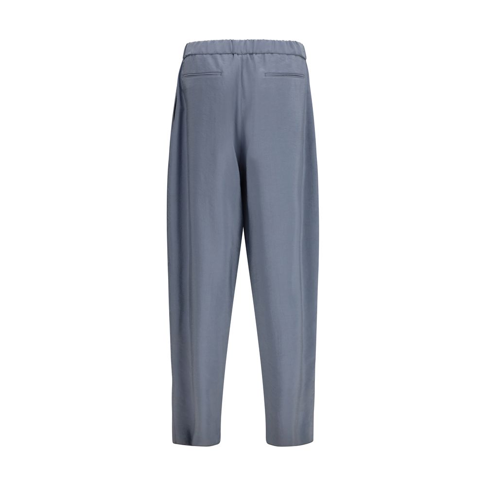 Giorgio Armani Graue Seiden-Freizeithose-2