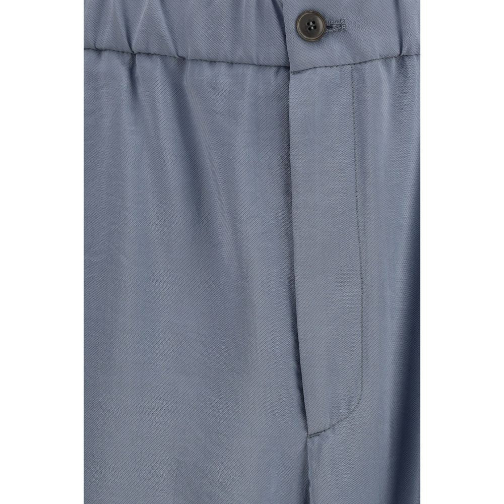 Giorgio Armani Graue Seiden-Freizeithose-3