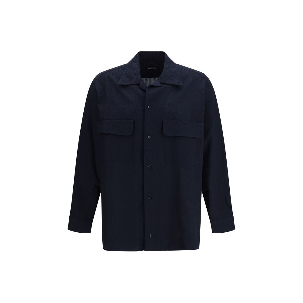 Giorgio Armani Blue Cotton Shirt-1