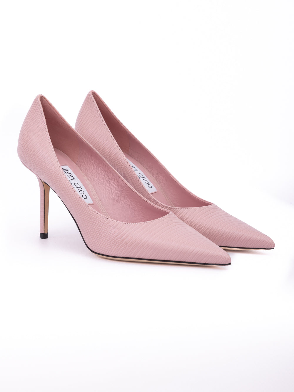 Jimmy Choo Pink Lizard Printed Leather Love 85 Pumps-4