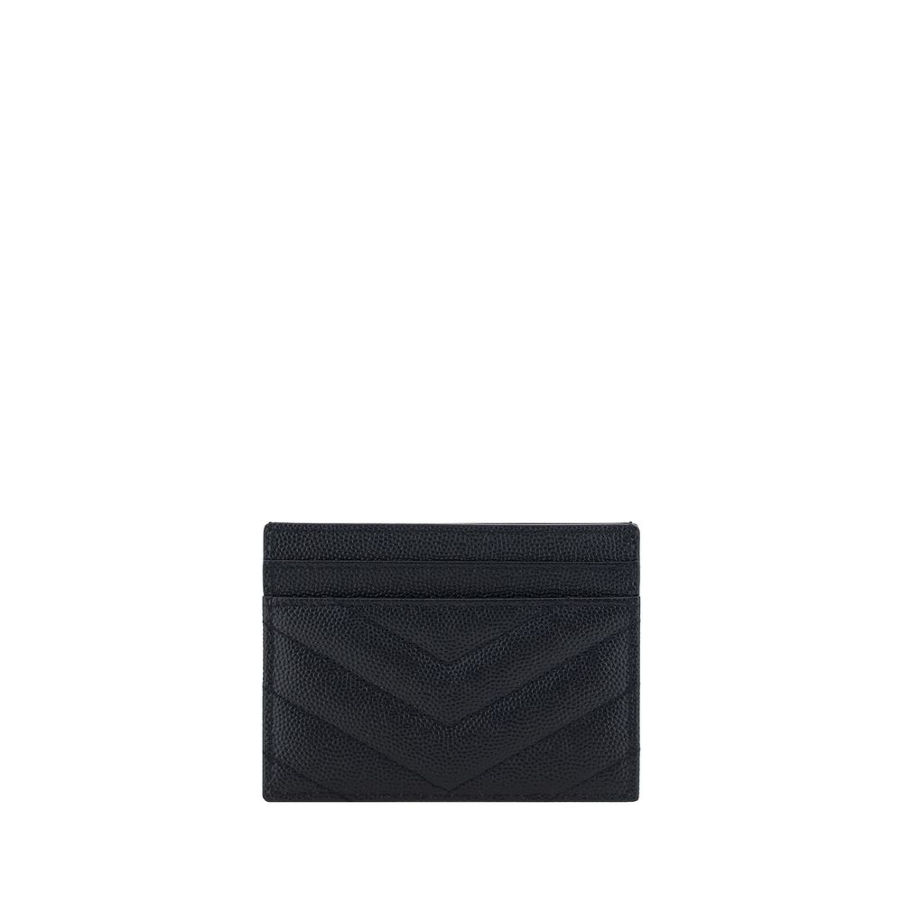 Saint Laurent Schwarzes Kalbsleder Bos Taurus Portemonnaie-2
