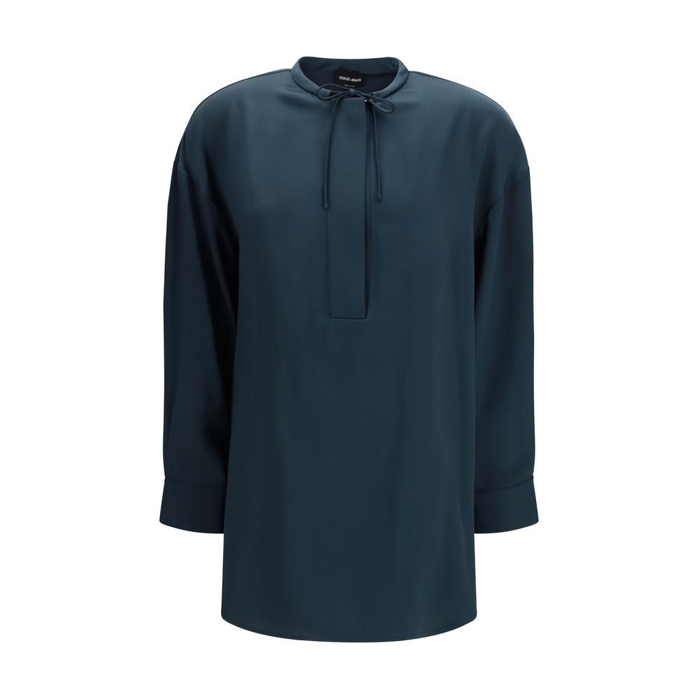 Giorgio Armani Blue Silk Blouse-1