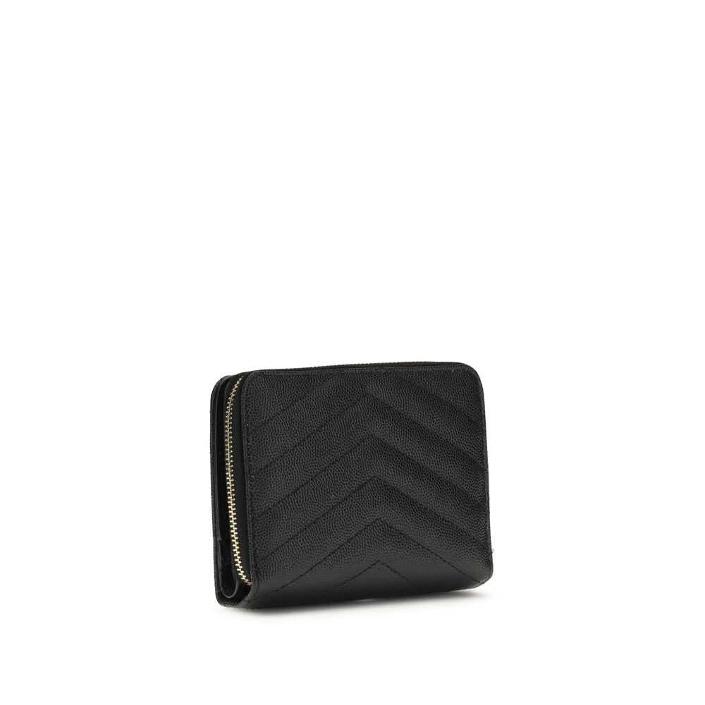 Saint Laurent Schwarzes Kalbsleder Bos Taurus Portemonnaie-2