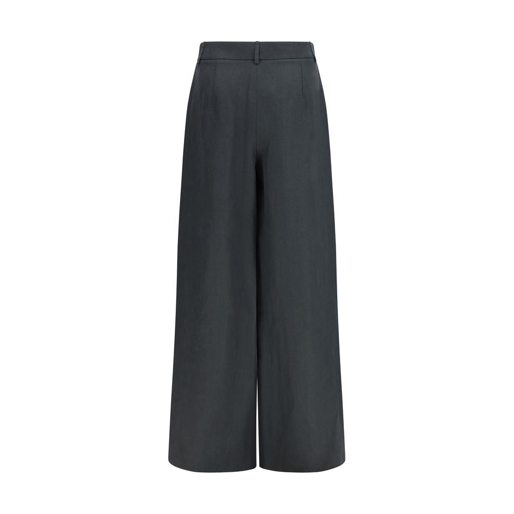 Giorgio Armani Brown Linen Trousers-2