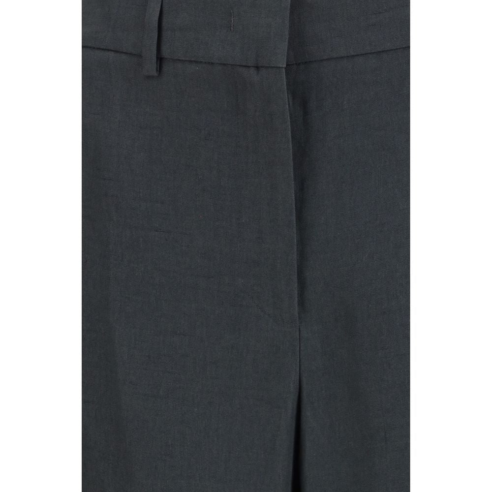 Giorgio Armani Brown Linen Trousers-3