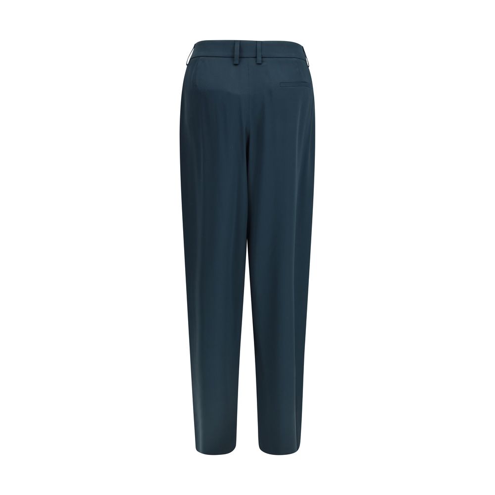 Giorgio Armani Blaue Seidenhose für die Freizeit-2