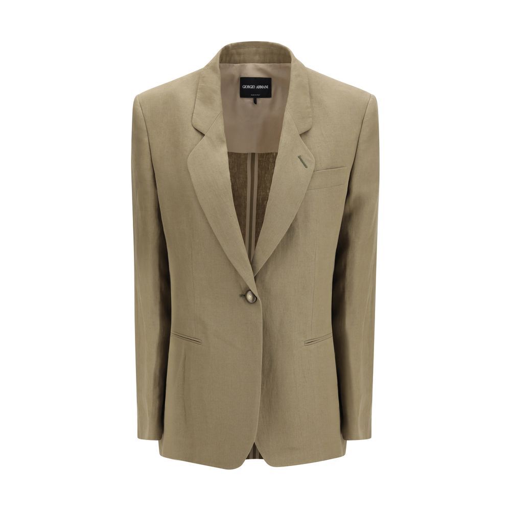 Giorgio Armani Brown Linen Coat-1