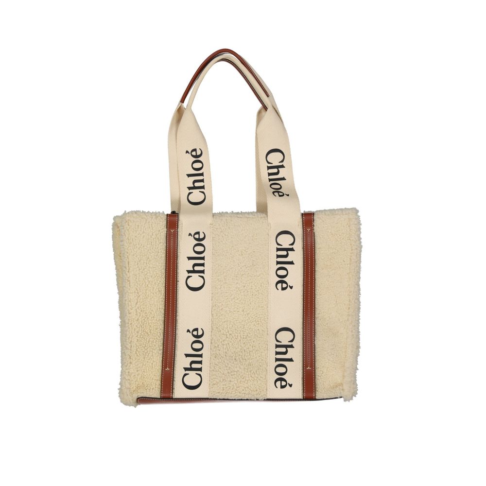 Chloé Beige Lammfell-Tragetasche-1