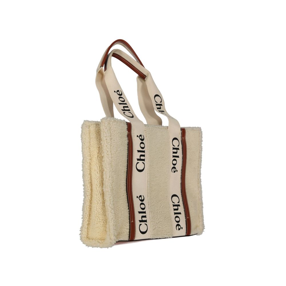 Chloé Beige Lammfell-Tragetasche-3