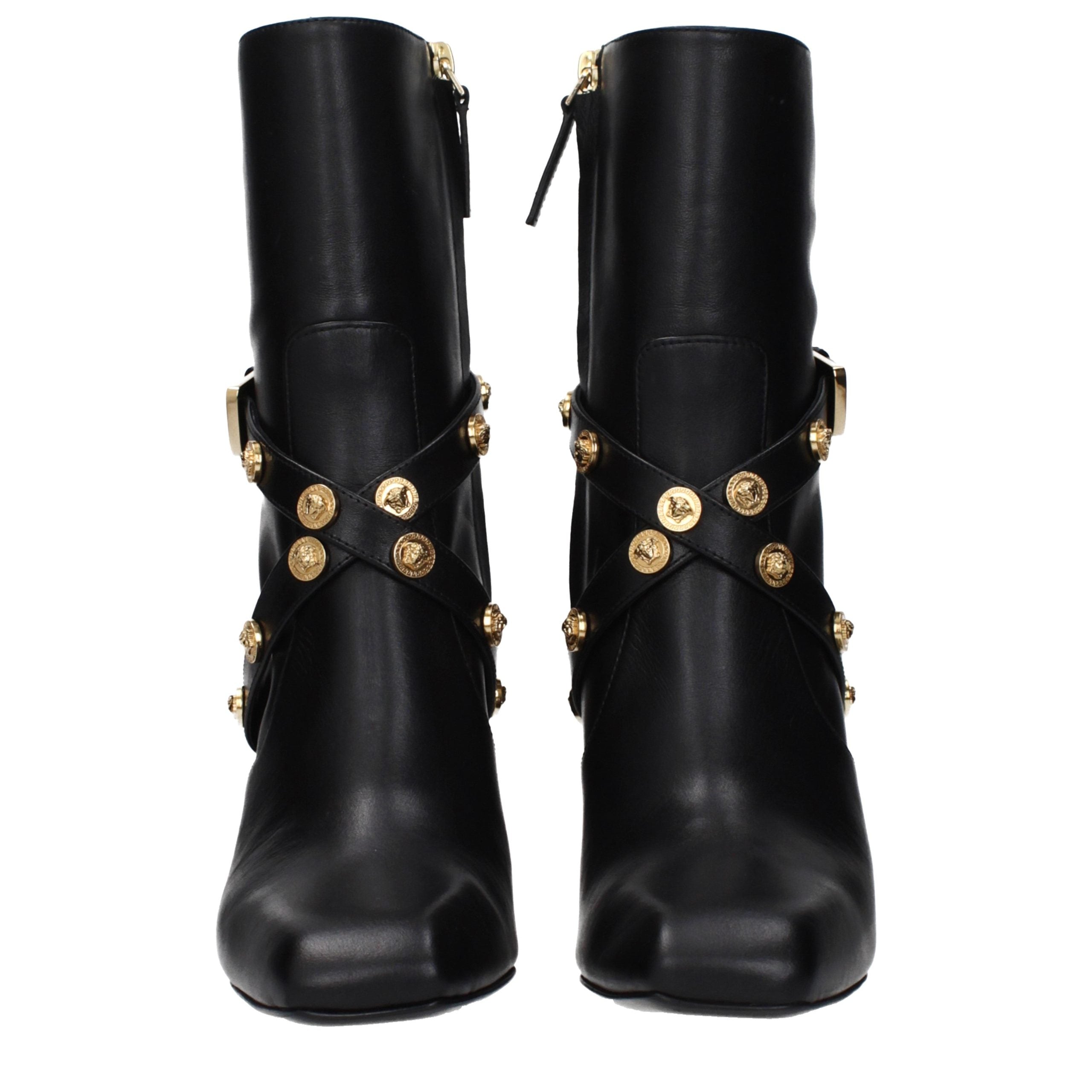 Versace Schwarze Leder-Stiefeletten-3