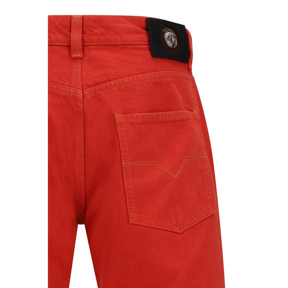 Versace Multicolor Straight-Leg Cotton Jeans-3