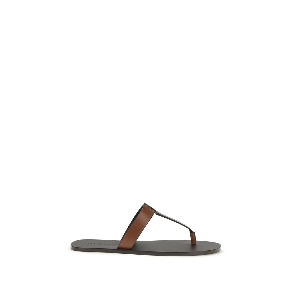 Saint Laurent Brown Calfskin Sandals Bos Taurus-1