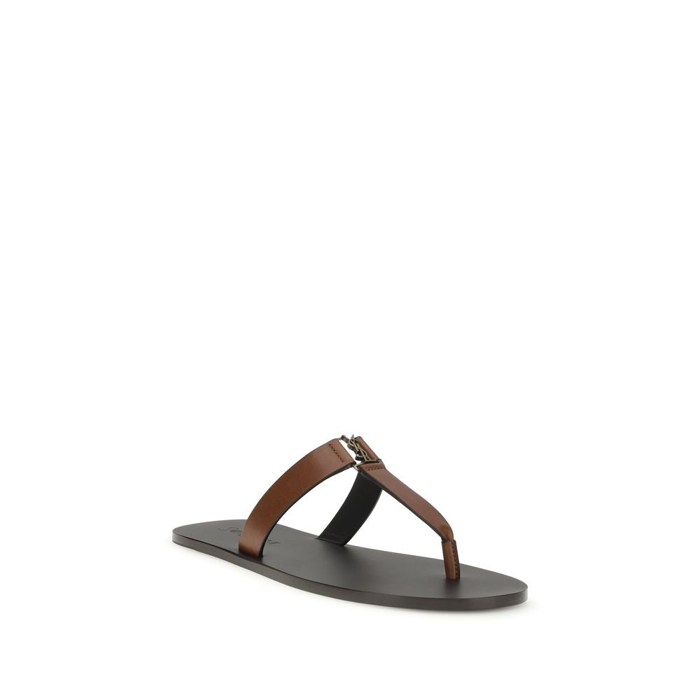 Saint Laurent Brown Calfskin Sandals Bos Taurus-2