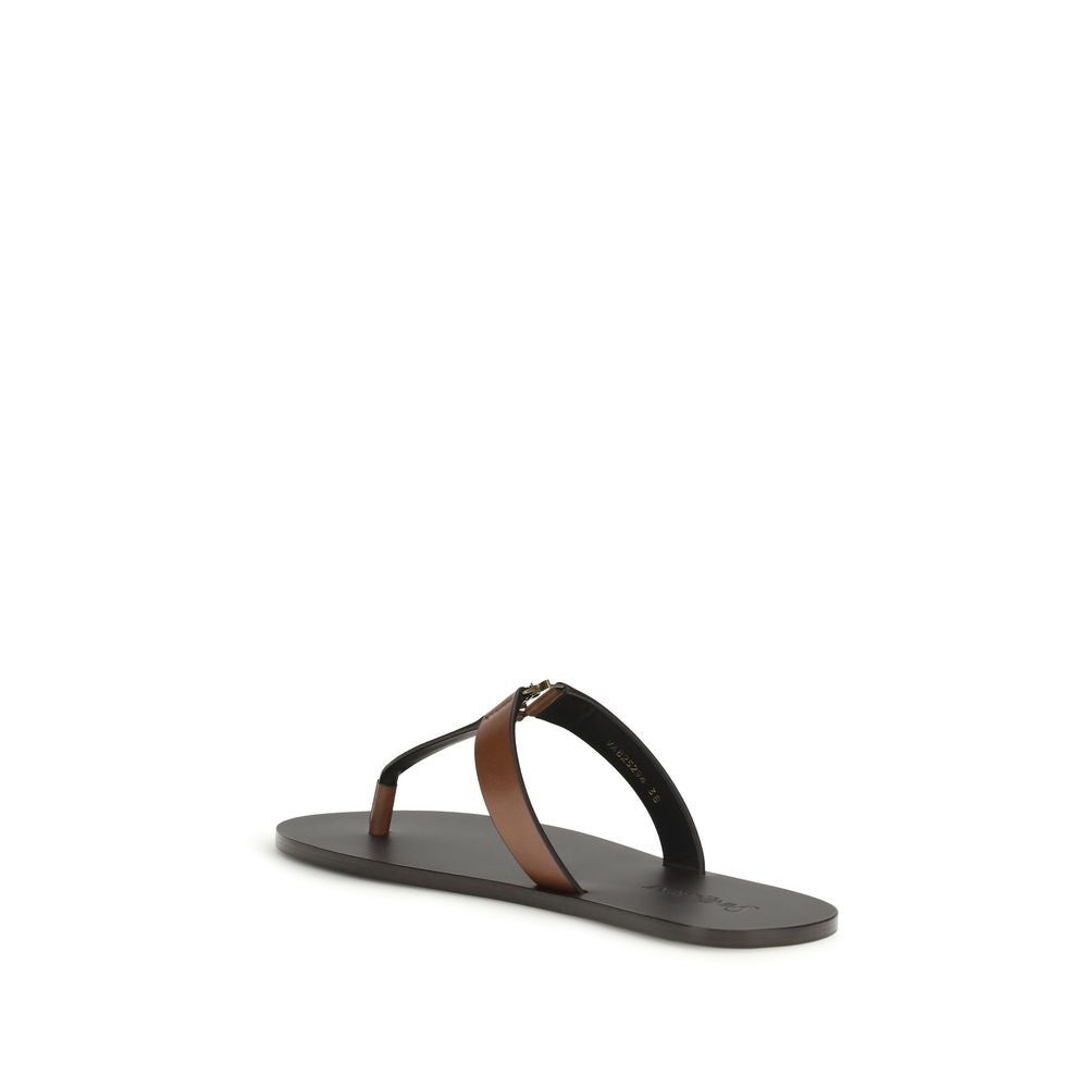 Saint Laurent Brown Calfskin Sandals Bos Taurus-3
