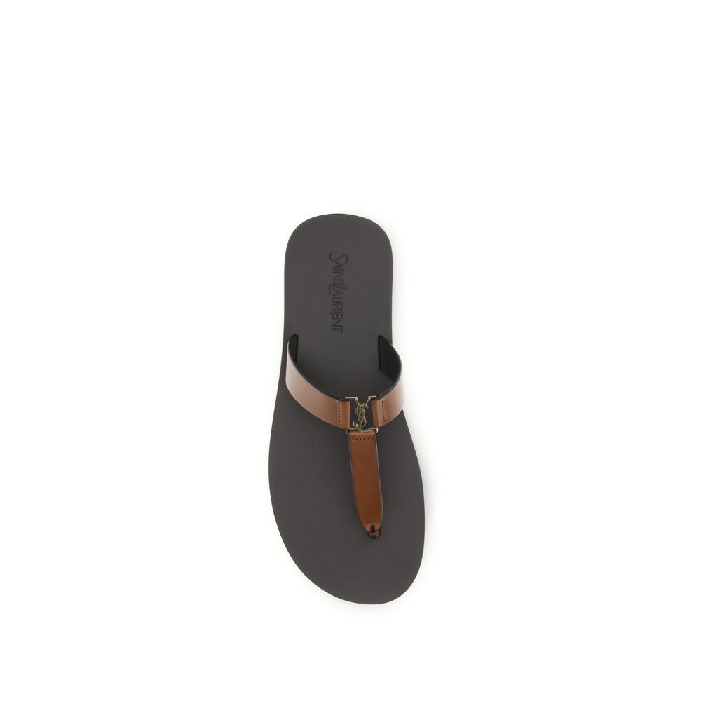 Saint Laurent Brown Calfskin Sandals Bos Taurus-4