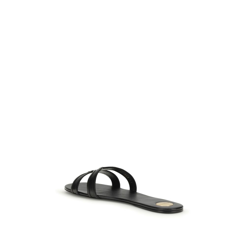 Saint Laurent Black Bos Taurus Calfskin Sandals-3