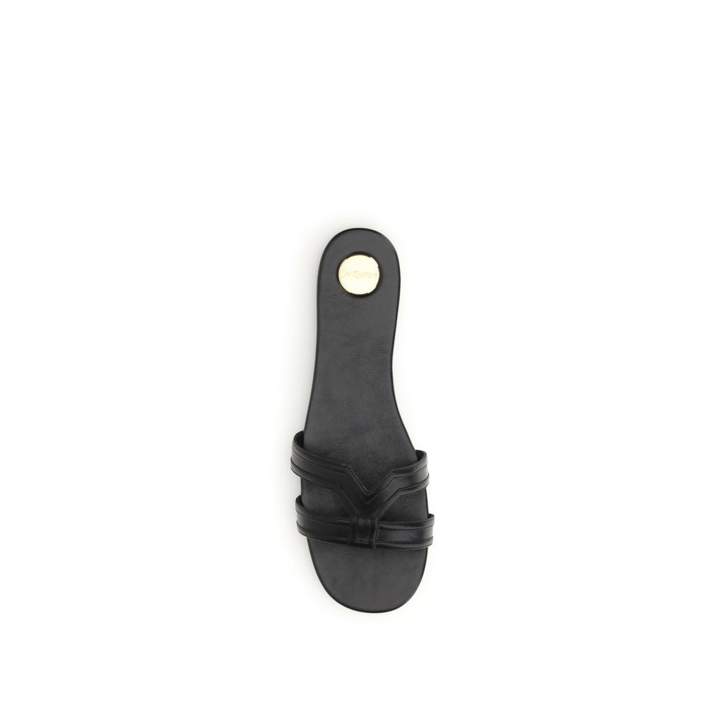 Saint Laurent Black Bos Taurus Calfskin Sandals-4