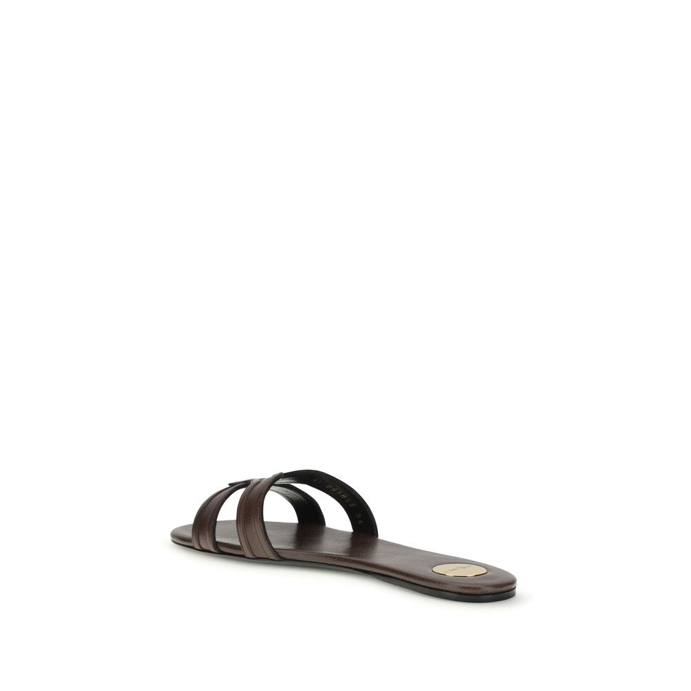 Saint Laurent Brown Bos Taurus Calf Leather Sandals-3